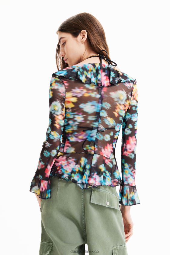 Desigual mujer camiseta con volantes y flores VZ26R0608 ropa