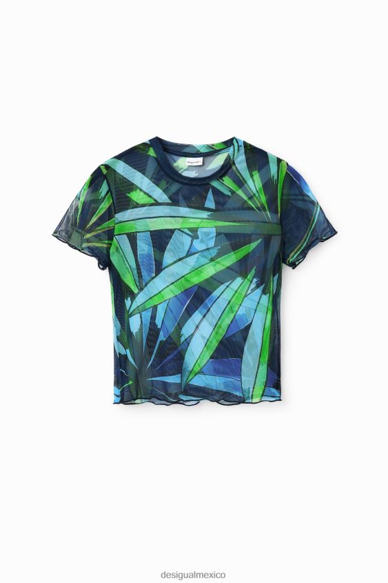 Desigual mujer camiseta corta de tul tropical VZ26R0489 ropa