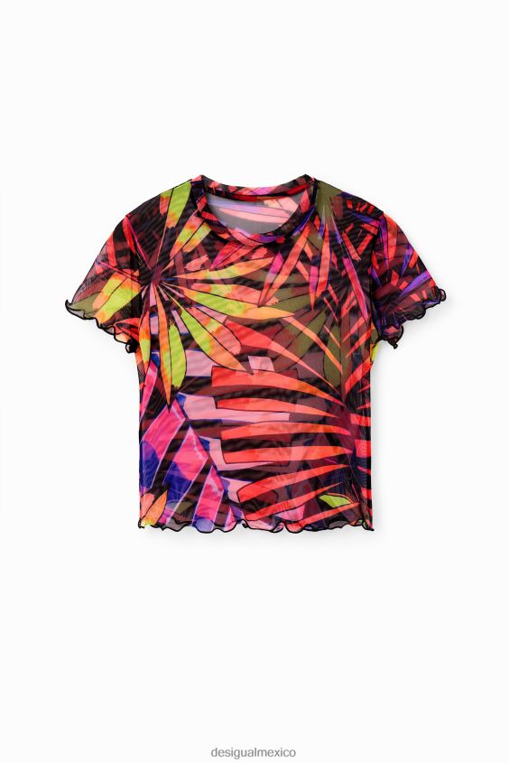Desigual mujer camiseta corta de tul tropical VZ26R0751 ropa