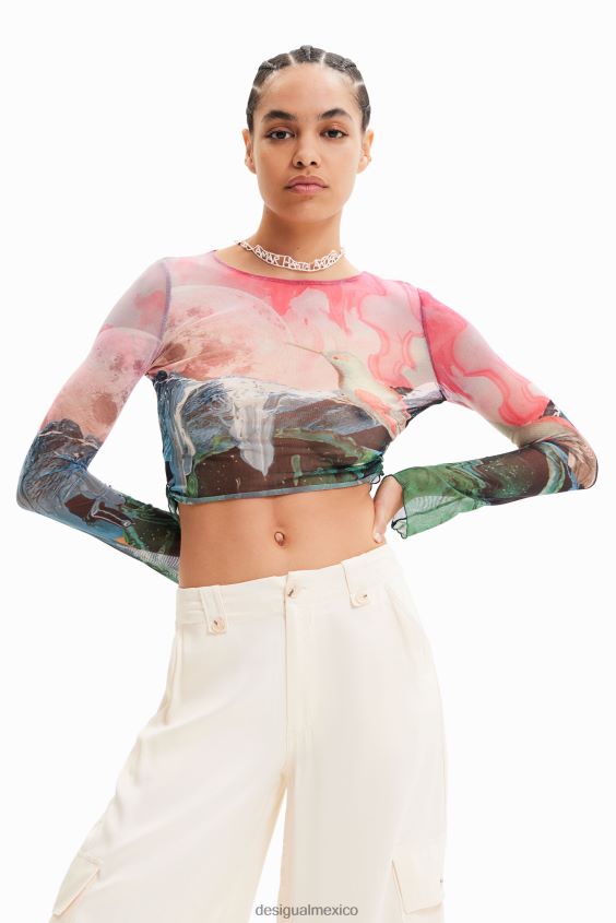 Desigual mujer camiseta corta slim fantasía VZ26R0528 ropa