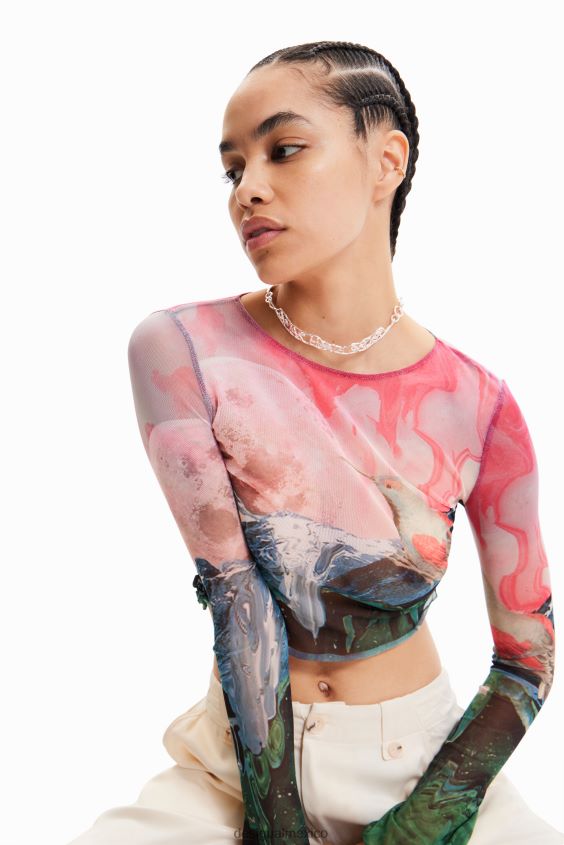 Desigual mujer camiseta corta slim fantasía VZ26R0528 ropa