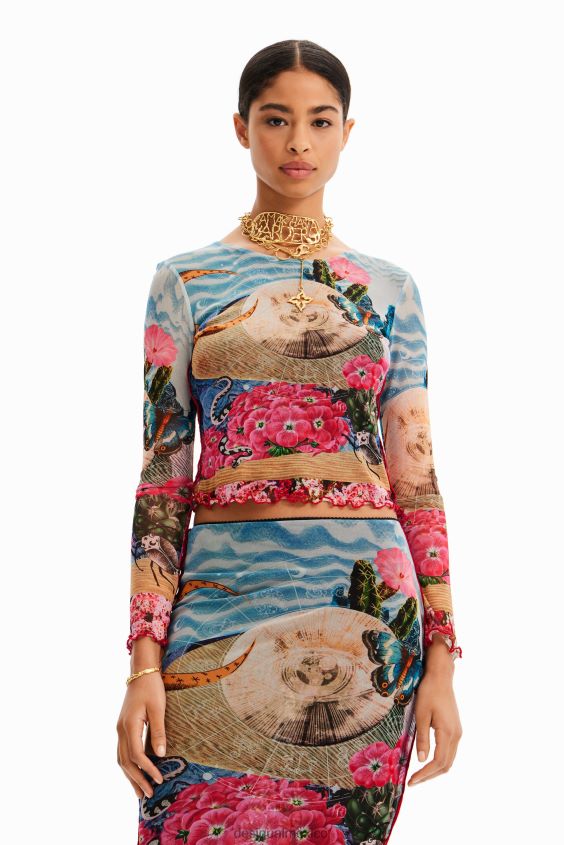 Desigual mujer camiseta corta slim fantasía VZ26R0847 ropa