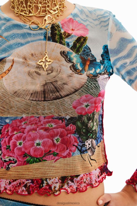 Desigual mujer camiseta corta slim fantasía VZ26R0847 ropa