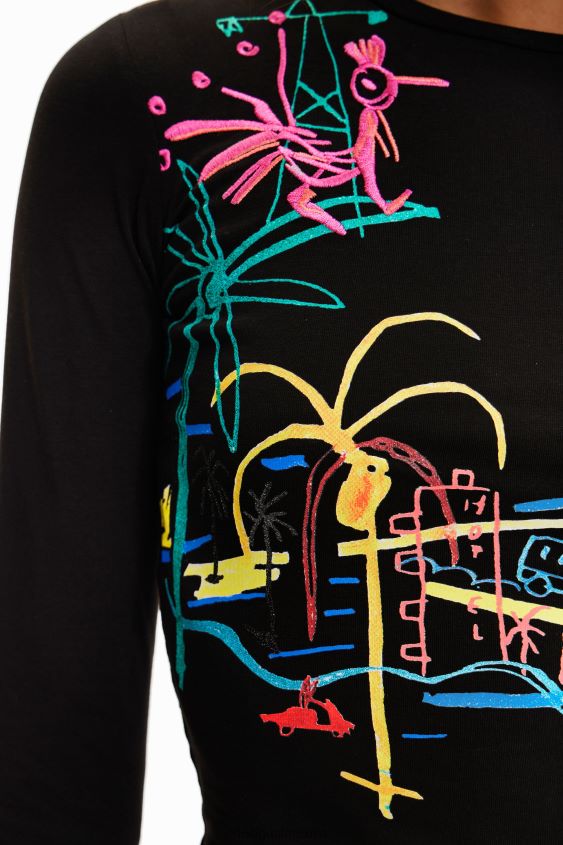 Desigual mujer camiseta corta y ajustada arty VZ26R0442 ropa
