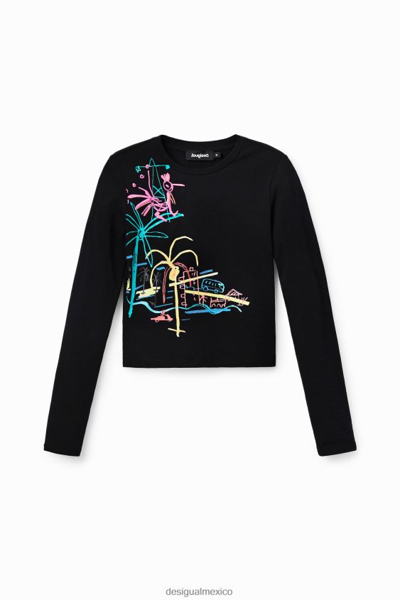 Desigual mujer camiseta corta y ajustada arty VZ26R0442 ropa