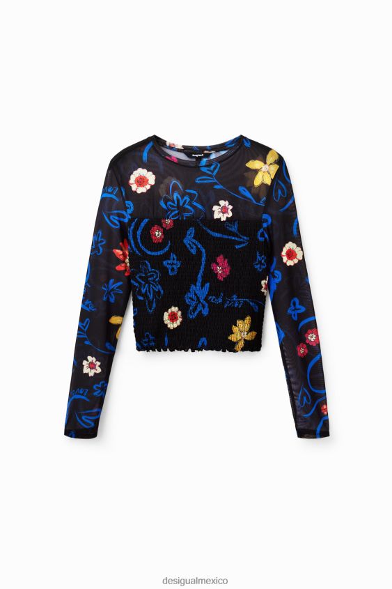 Desigual mujer camiseta corta y ajustada con estampado floral VZ26R0594 ropa