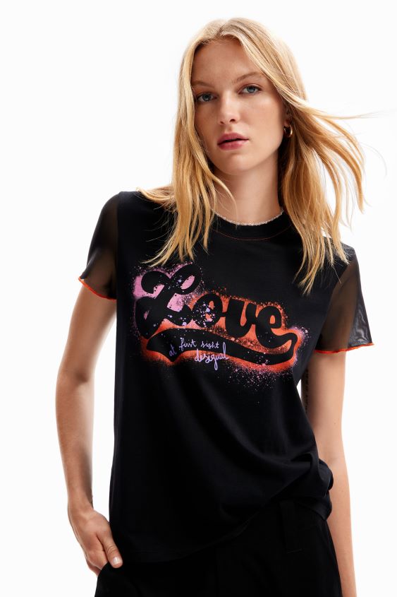 Desigual mujer camiseta de amor graffiti VZ26R036 ropa