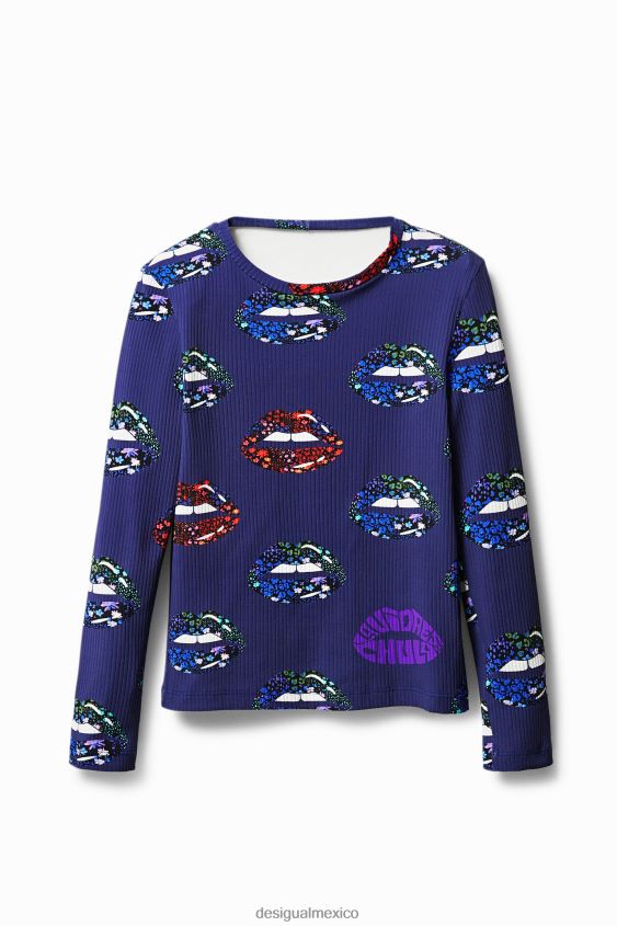 Desigual mujer camiseta de canalé con escote en la espalda VZ26R01054 ropa