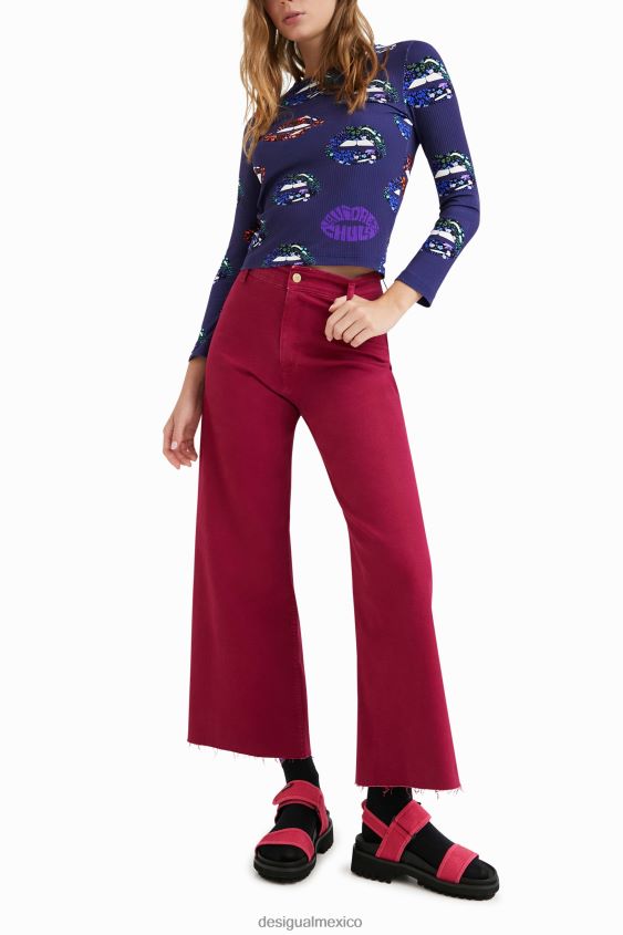 Desigual mujer camiseta de canalé con escote en la espalda VZ26R01054 ropa