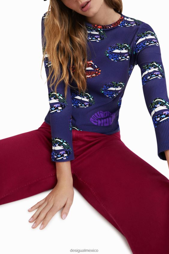 Desigual mujer camiseta de canalé con escote en la espalda VZ26R01054 ropa