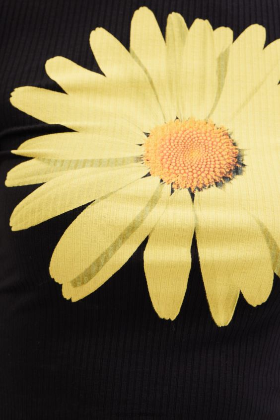 Desigual mujer camiseta de canalé con margaritas VZ26R089 ropa