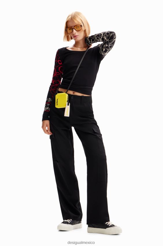 Desigual mujer camiseta de canalé con pinceladas VZ26R0204 ropa