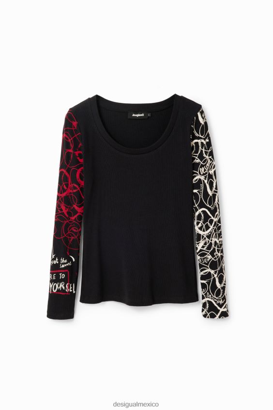 Desigual mujer camiseta de canalé con pinceladas VZ26R0204 ropa