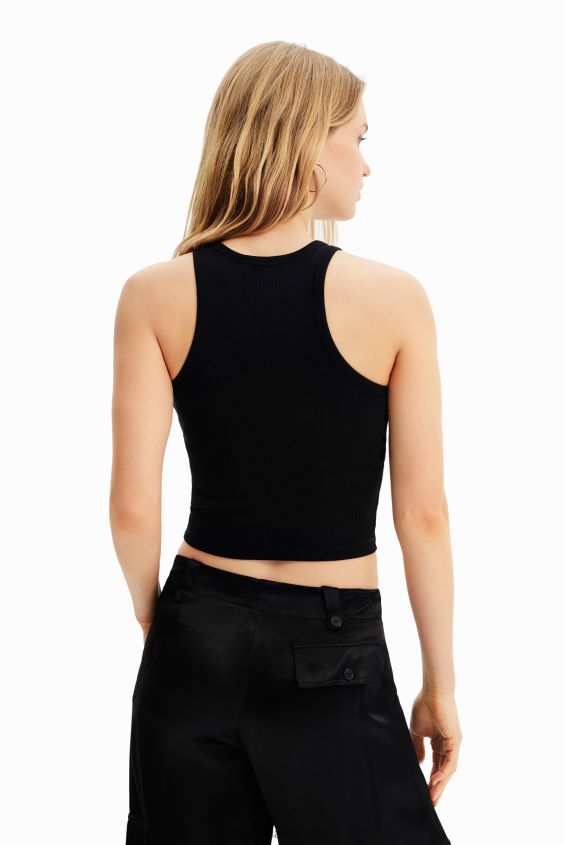 Desigual mujer camiseta de canalé slim de dos tonos VZ26R0383 ropa