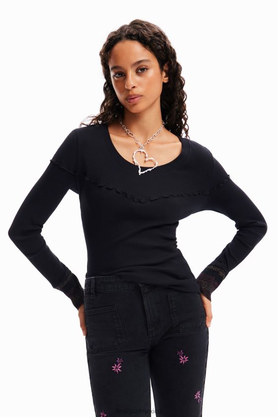 Desigual mujer camiseta de canalé texturizada VZ26R0274 ropa