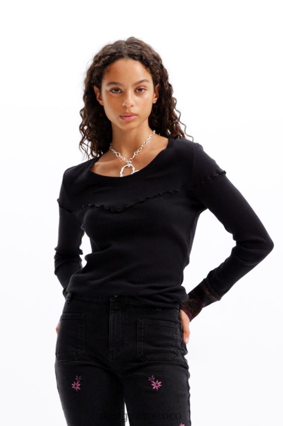 Desigual mujer camiseta de canalé texturizada VZ26R0274 ropa