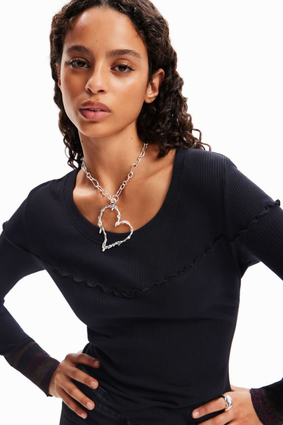 Desigual mujer camiseta de canalé texturizada VZ26R0274 ropa