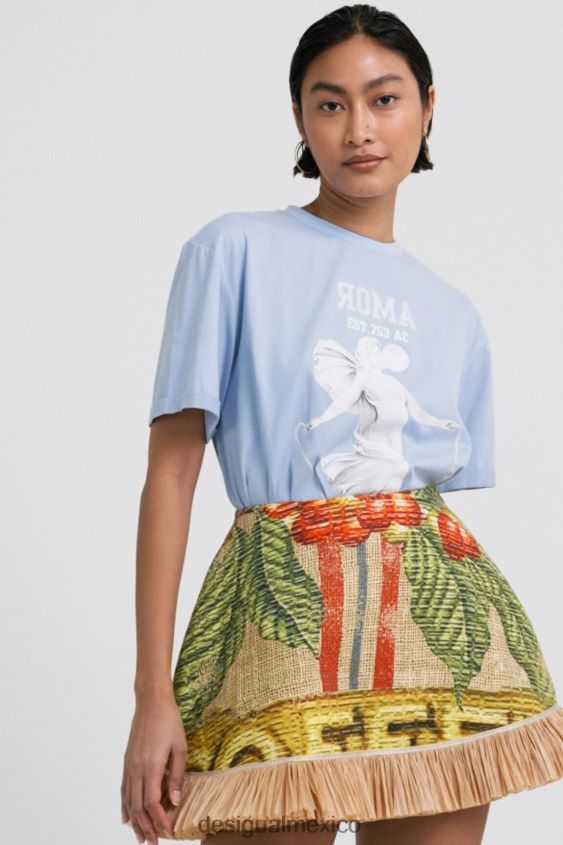 Desigual mujer camiseta de la estatua de stella jean VZ26R01100 ropa