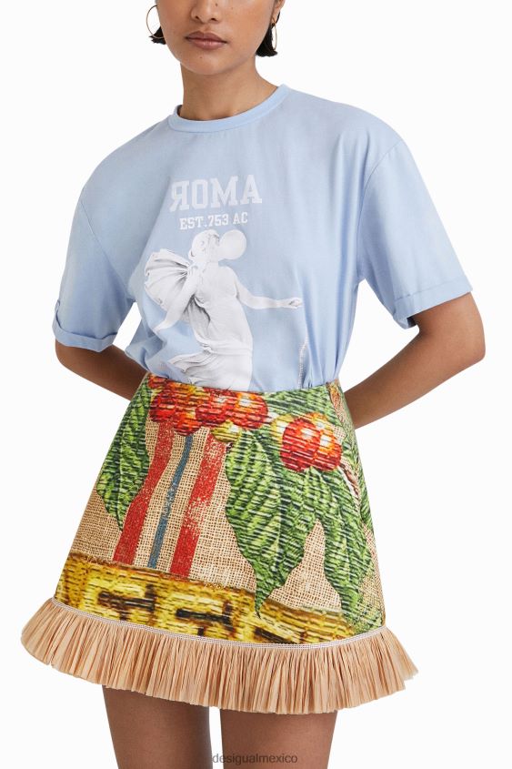 Desigual mujer camiseta de la estatua de stella jean VZ26R01100 ropa