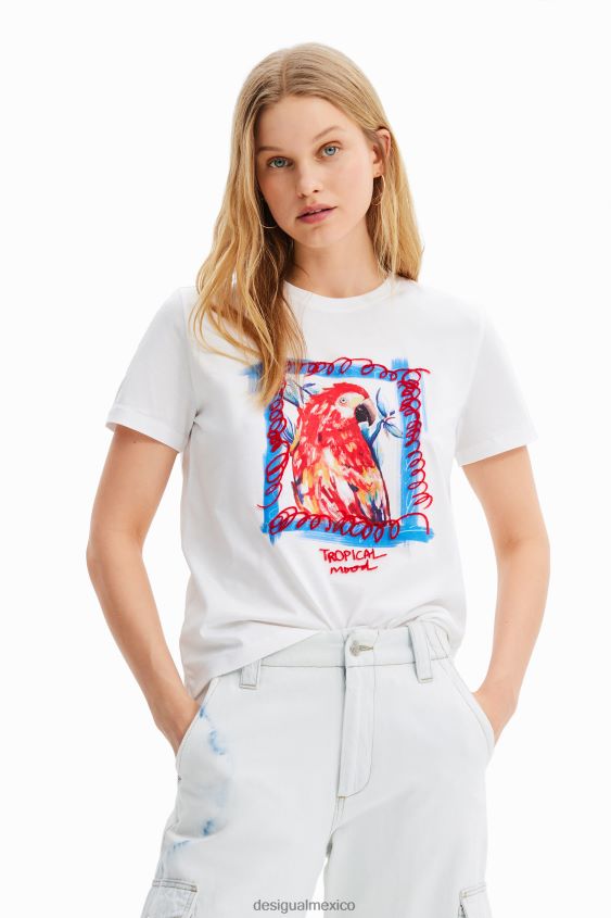Desigual mujer camiseta de loro tropical VZ26R01009 ropa