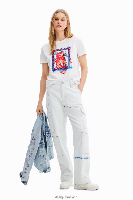 Desigual mujer camiseta de loro tropical VZ26R01009 ropa