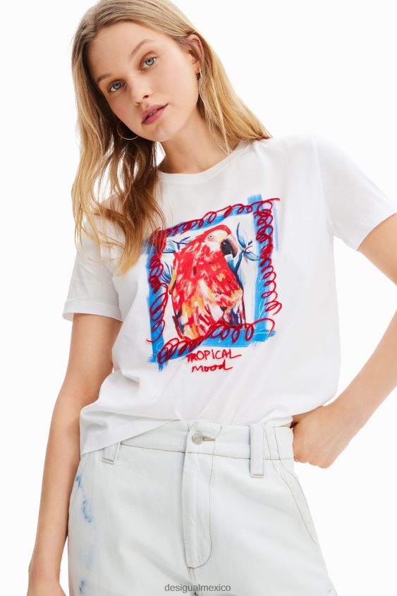 Desigual mujer camiseta de loro tropical VZ26R01009 ropa