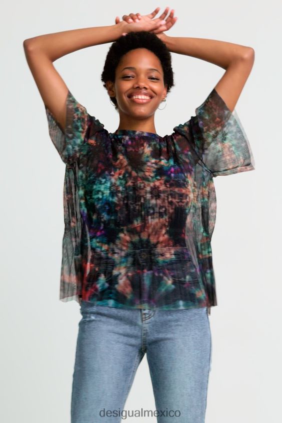 Desigual mujer camiseta de malla con efecto tie-dye VZ26R01123 ropa