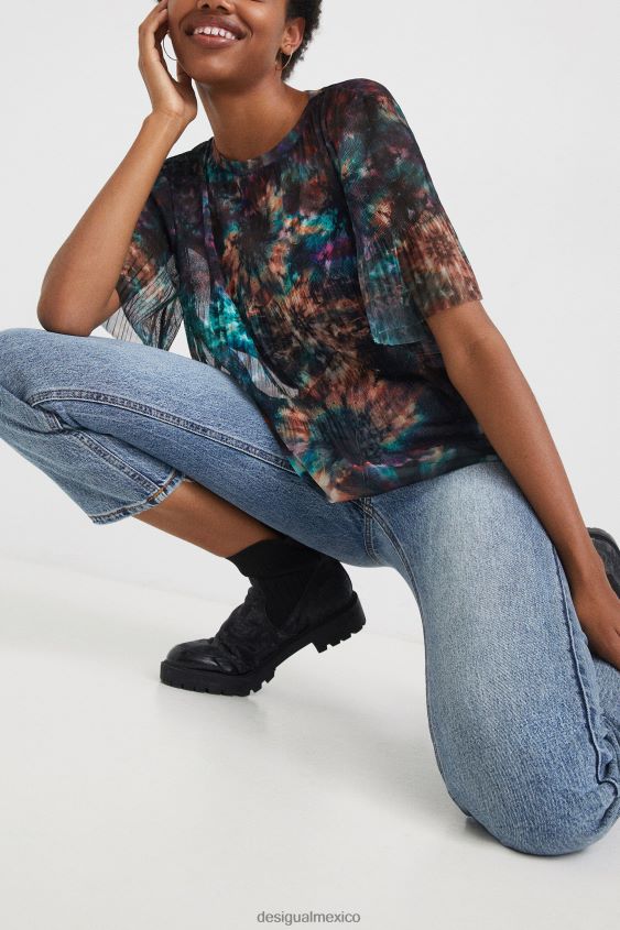 Desigual mujer camiseta de malla con efecto tie-dye VZ26R01123 ropa