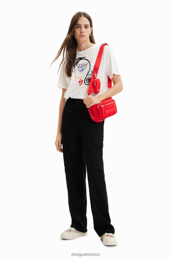 Desigual mujer camiseta de manga corta con cara VZ26R0341 ropa