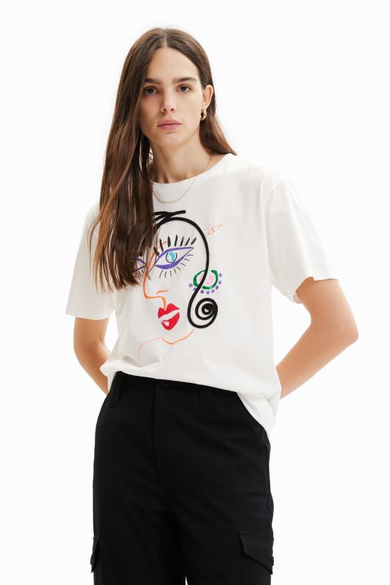 Desigual mujer camiseta de manga corta con cara VZ26R0341 ropa
