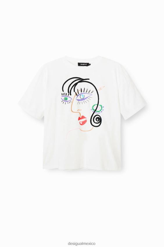 Desigual mujer camiseta de manga corta con cara VZ26R0341 ropa