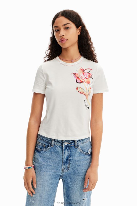 Desigual mujer camiseta de manga corta con flores VZ26R01168 ropa