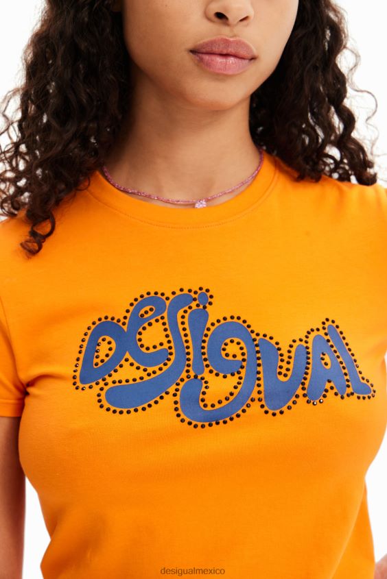 Desigual mujer camiseta de manga corta con strass VZ26R0599 ropa