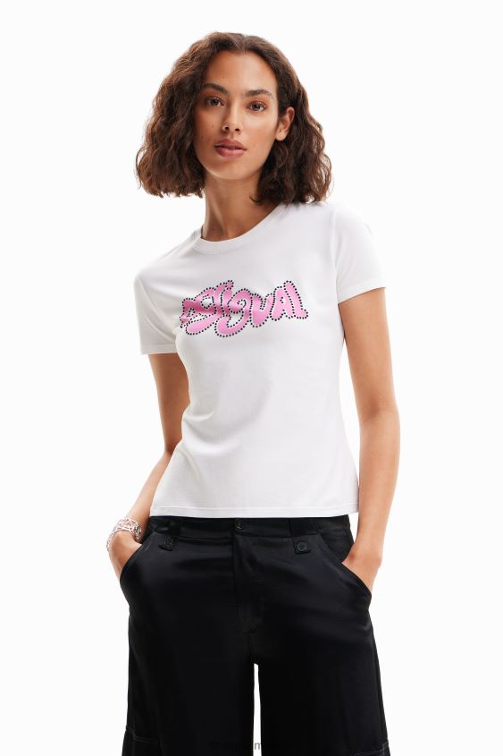 Desigual mujer camiseta de manga corta con strass VZ26R0803 ropa