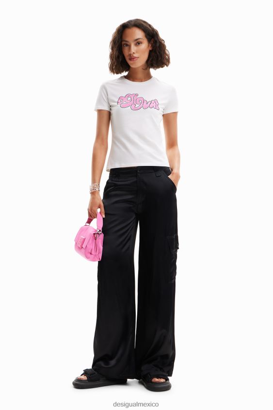 Desigual mujer camiseta de manga corta con strass VZ26R0803 ropa