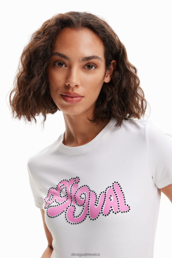Desigual mujer camiseta de manga corta con strass VZ26R0803 ropa