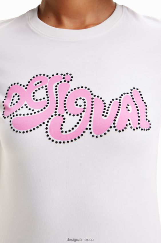 Desigual mujer camiseta de manga corta con strass VZ26R0803 ropa