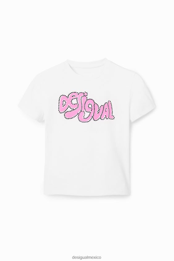 Desigual mujer camiseta de manga corta con strass VZ26R0803 ropa