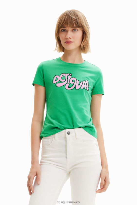 Desigual mujer camiseta de manga corta con strass VZ26R0808 ropa