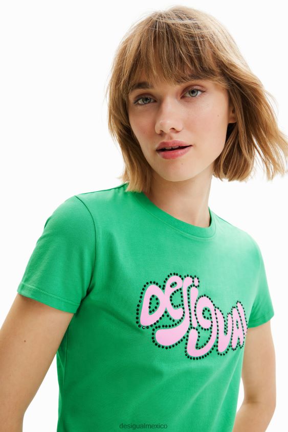 Desigual mujer camiseta de manga corta con strass VZ26R0808 ropa