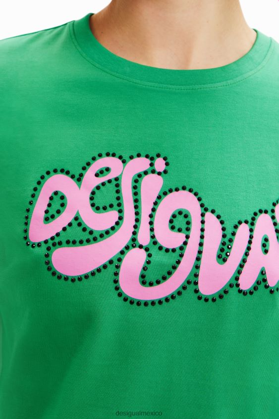 Desigual mujer camiseta de manga corta con strass VZ26R0808 ropa