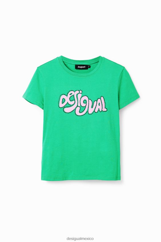Desigual mujer camiseta de manga corta con strass VZ26R0808 ropa