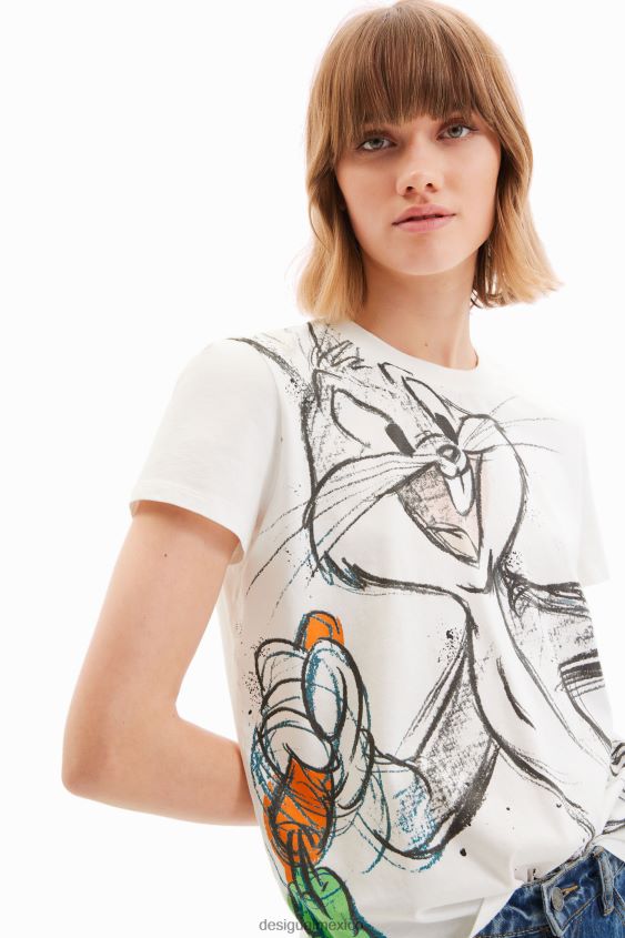 Desigual mujer camiseta de manga corta de bugs bunny VZ26R0885 ropa