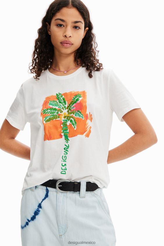Desigual mujer camiseta de palmera tropical VZ26R0940 ropa