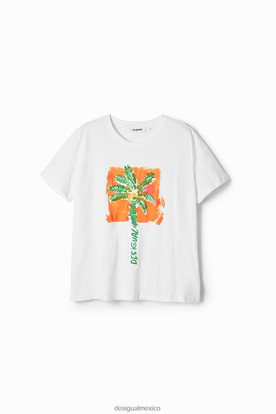 Desigual mujer camiseta de palmera tropical VZ26R0940 ropa