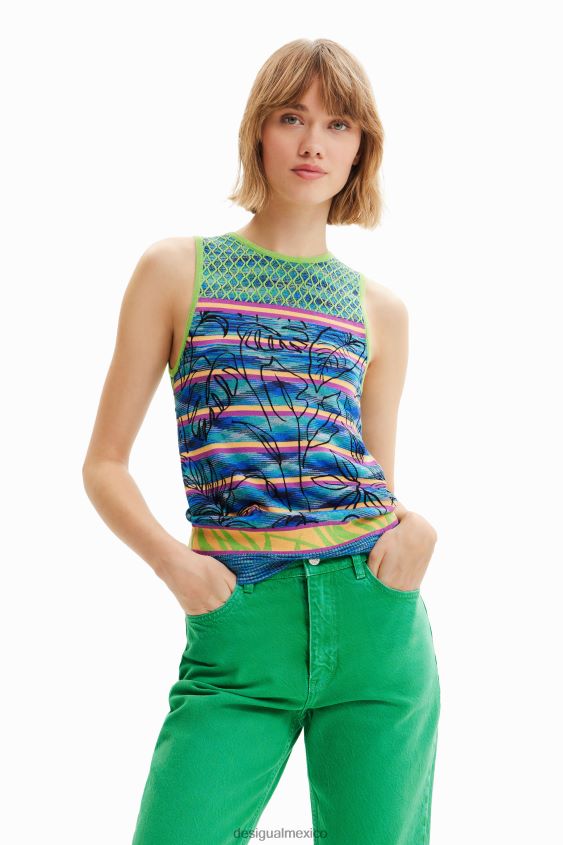 Desigual mujer camiseta de punto a rayas VZ26R0457 ropa