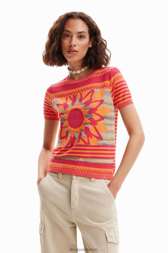 Desigual mujer camiseta de punto con flores VZ26R0294 ropa