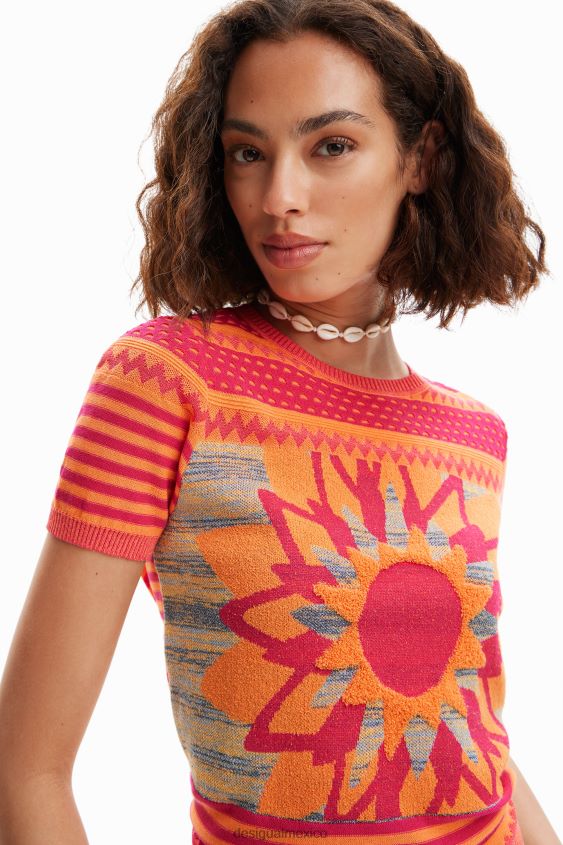 Desigual mujer camiseta de punto con flores VZ26R0294 ropa