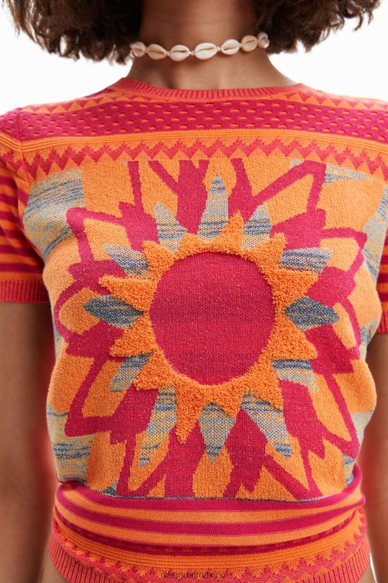 Desigual mujer camiseta de punto con flores VZ26R0294 ropa