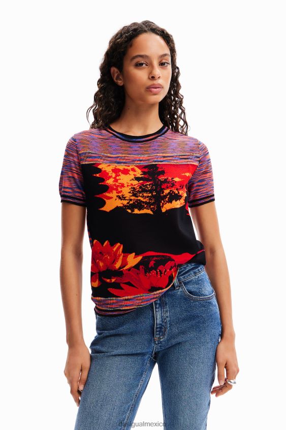 Desigual mujer camiseta de punto con paisaje VZ26R040 ropa